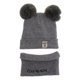 thumbnail image 4 of 2 unids conjunto bebé invierno cálido punto sombrero infantil niño pom beanie cap gris, 4 of 5