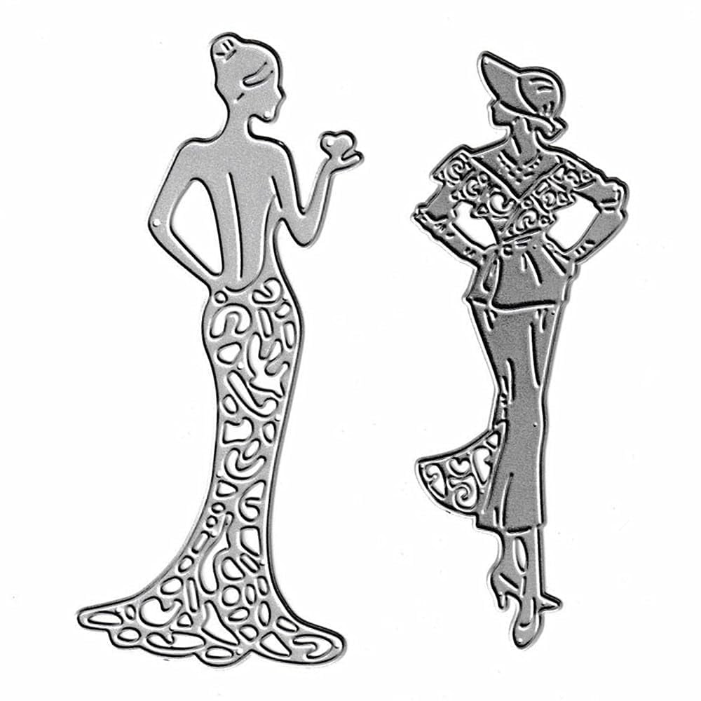 Vestido Cutting Die Hgsalk Metal, 2 Unidades, Para Mujer