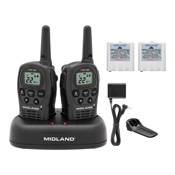 Walkie Talkies Midland LXT500VP3 de 2 canales FRS 24 millas