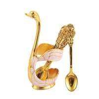 Bothyi - Titular Decorativo De La Base Del Cisne Cucharas De Café Titular Para La Decoración Del Hogar Del Hotel Cuchara Aureate White