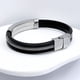 thumbnail image 3 of Pulsera Negra Hombre, Cinta Acero Inoxidable Silicon Regalo Negro 7.5 Cm 22 Cm, 3 of 7