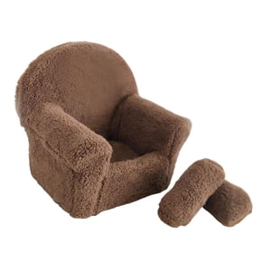 Magideal - Sofá Decorativo Para Fotografía De Bebé Con Almohada De Cojín, Muebles De Fotografía Infantil, Silla Para Fotografía Pose Para Niñas De 0 A 3 Café