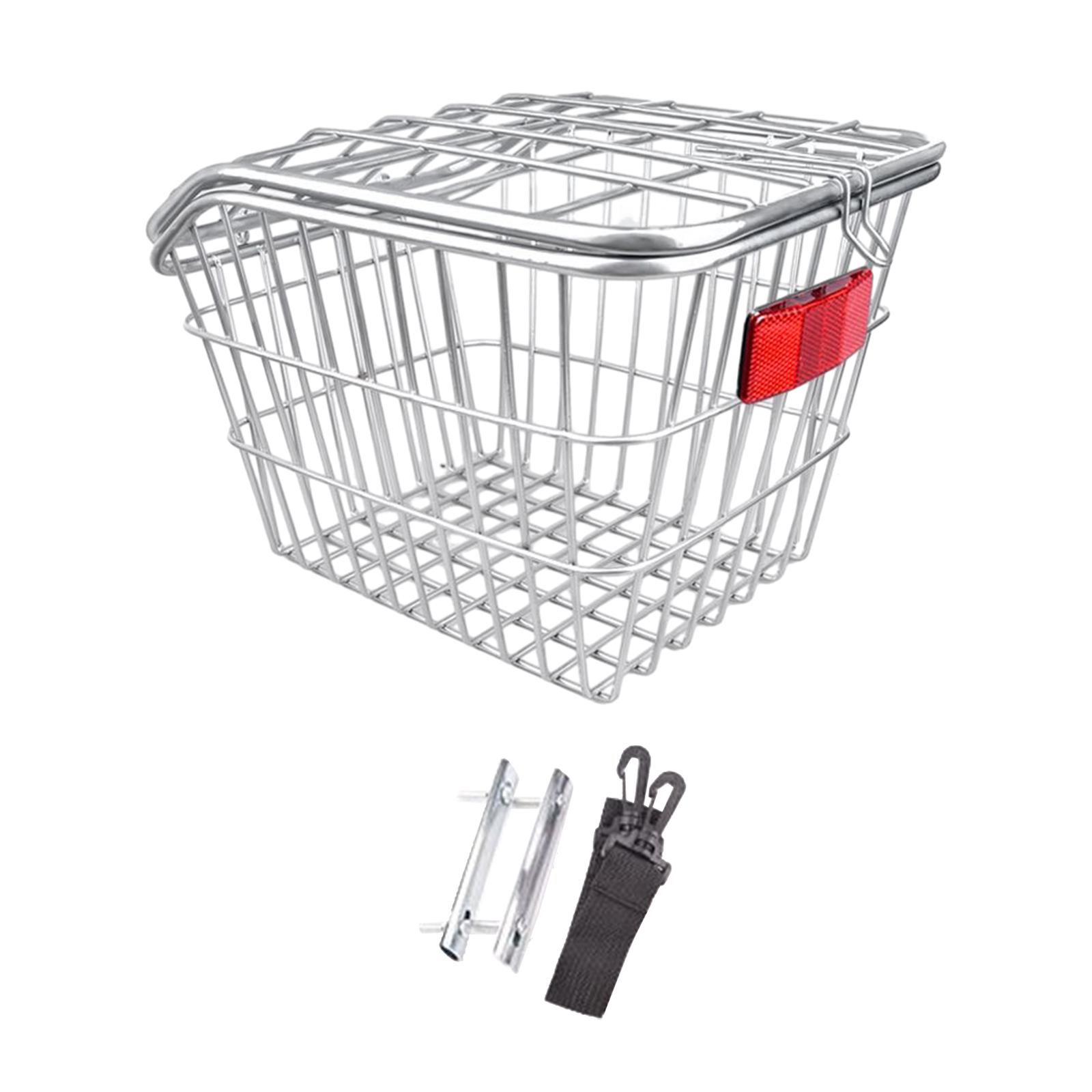 Magideal - Cesta Trasera Para Bicicleta, Cesta De Alambre Ligera Para Bicicleta Con Correa, Estante De Carga Para Bicicleta Para Senderismo, La Mayoría De Los Es