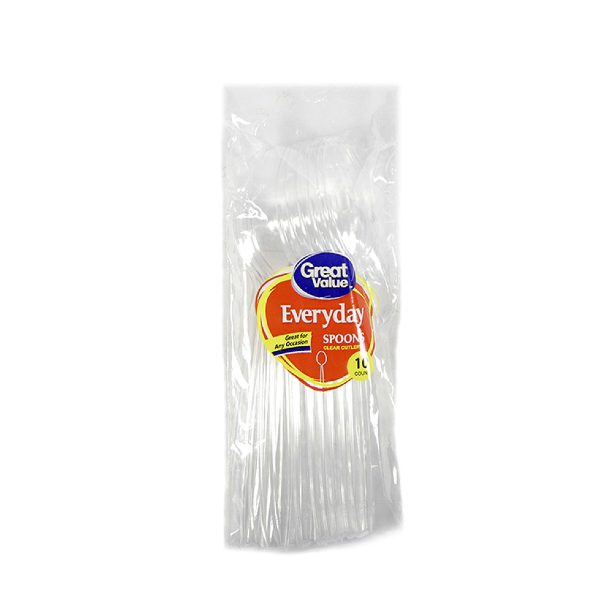 Cucharas Desechables Transparentes 10 Unidades 1 Un Great Value