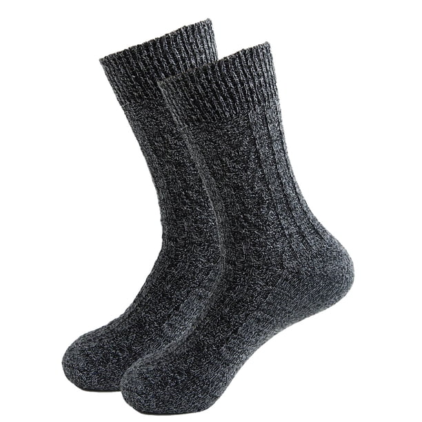 Calcetines de doble aguja con giro para hombre, calcetines extra grandes de línea paralela, forrados, gruesos y cálidos, de lana de conejo, calcetines casuales de tubo medio.