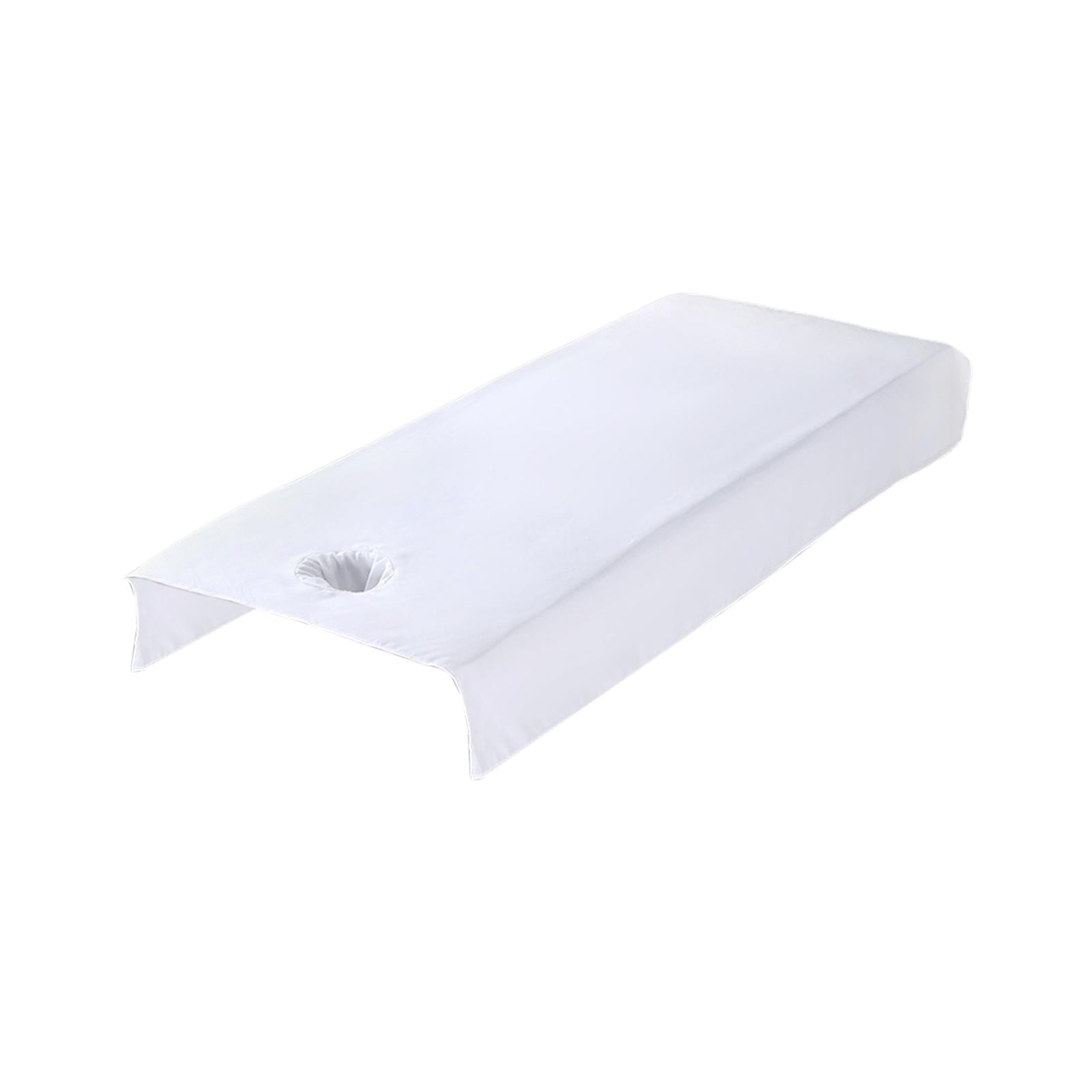 Magideal - Cubierta De Cama De Cosmético Sábana De Spa Con Agujero 31.5x78.7 Pulgadas Textura Suave Elástica Mano De Obra Exquisita Lavado A Máquina Para , Blanco