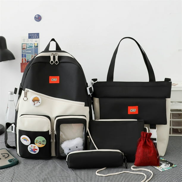 5 Set Backpack For Teenger Girl Student Bag Female High Capacity Backpack Cute BookBags Water Proof School Bags For Woman 2022