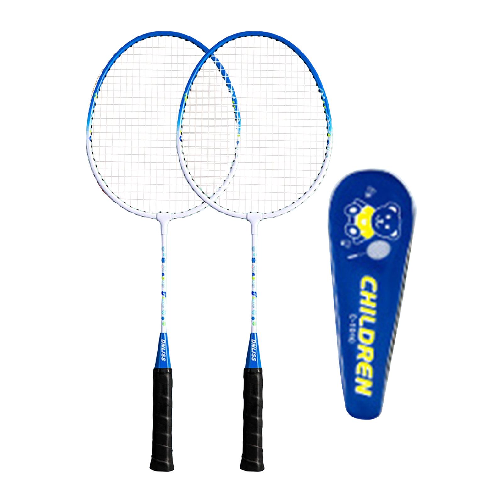 Magideal - Raqueta De Bádminton Deportiva De 2 Uds., Raquetas Dobles Con Estuche De Transporte, Juguetes Interactivos Para Padres E Hijos, Accesorio De Bádminton , Azul