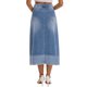 thumbnail image 3 of INSPIRE CHIC Falda Maxi de Mezclilla para Mujer de Cintura Alta Primavera 2025 Línea A Panel Dobladillo Falda Larga de Jean Azul Claro, 3 of 6