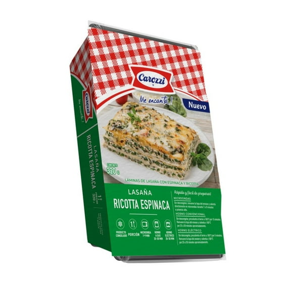 Lasaña Congelada Ricotta Espinaca, 320 g