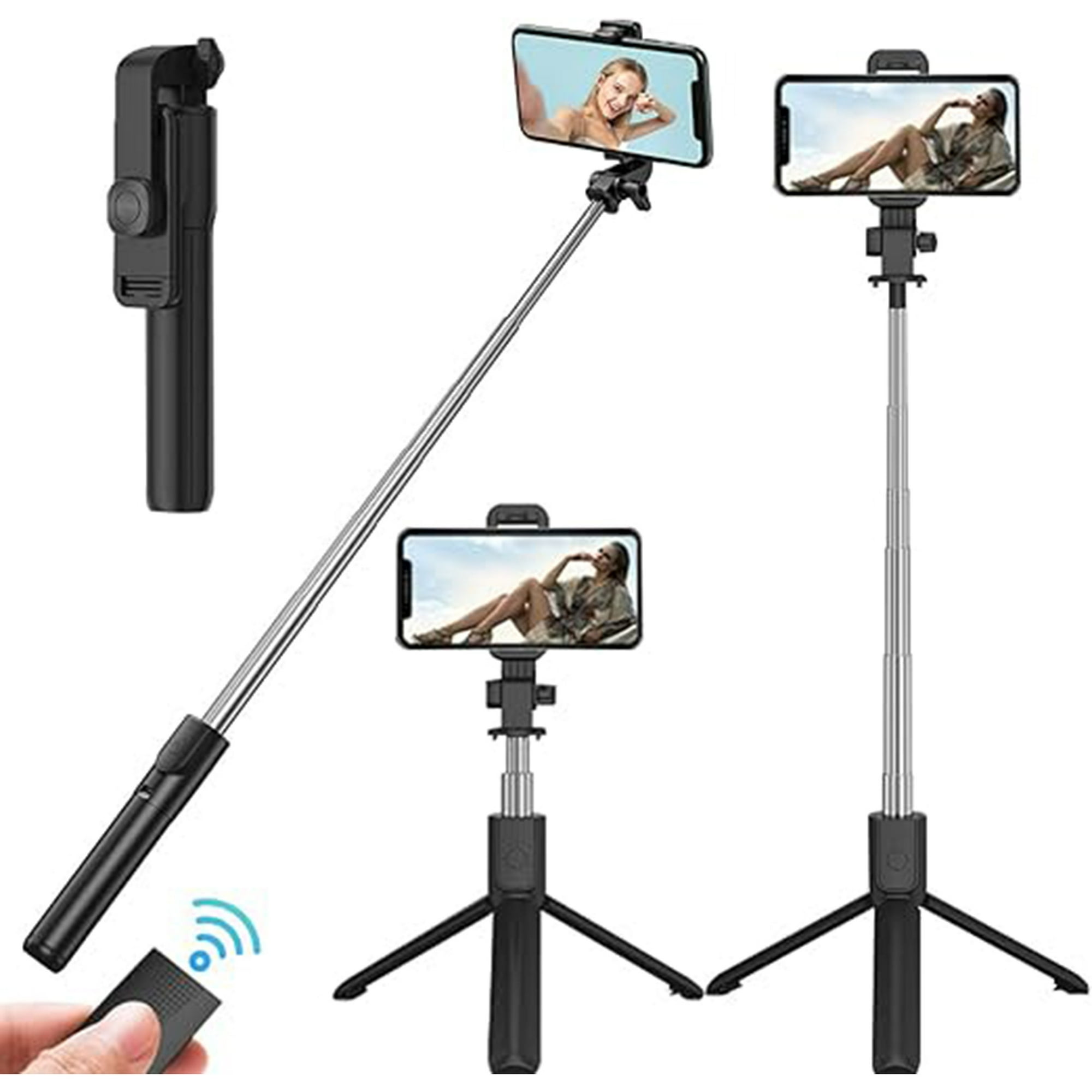 Veatool - 3 En 1 Palo Selfie Trípode, 70cm Selfie Stick Bluetooth Con Control Remoto, 360°rotación Extensible Y Portátil, Para Celulares Para La Mayoría De Los De, Selfie Foto Y Video