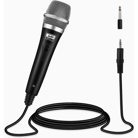 Micrófono para karaoke Moukey Dynamic Wired, cable XLR de 4 m, negro