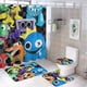 thumbnail image 1 of AMIGOS DEL ARCOÍRIS-theme 4-Piece Shower Curtain Set with Rugs, Waterproof Bathroom Decor Set Includes Bath Mat, U-Shaped Rug, Toilet Lid Cover and Curtain with Hooks, 1 of 6