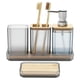thumbnail image 1 of Xiao Hua Juego de Accesorios de Baño de 5 Piezas, Incluye Dispensador de Jabón, Jabonera, Portacepillos de Dientes, Vaso para Cepillo de Dientes y Bandeja para Vestir (Gris), 1 of 4