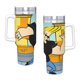 thumbnail image 4 of Johnny Bravo Vaso aislado de acero inoxidable con asa, diseño temático, regalo para familia, amigos y fans; incluye pajita y encaja en el portavasos estándar, 40 oz, 4 of 6