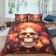 thumbnail image 1 of Juego de ropa de cama con funda nórdica de calavera, colcha 3D, 3 piezas, funda nórdica gótica con cierre de cremallera, microfibra suave para cama doble infantil., 1 of 3