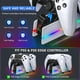 thumbnail image 4 of Estación de carga para el mando PS5 Dualsense/Edge con 9 luces de colores RGB, base de carga rápida PS5 y soporte de mando para PS5/Slim/Pro Controller-Blanco, 4 of 8