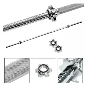 Boomfit - Barra Preolimpica 120Cm Recta Cromada Gimnasio Fitness 4.5Kg