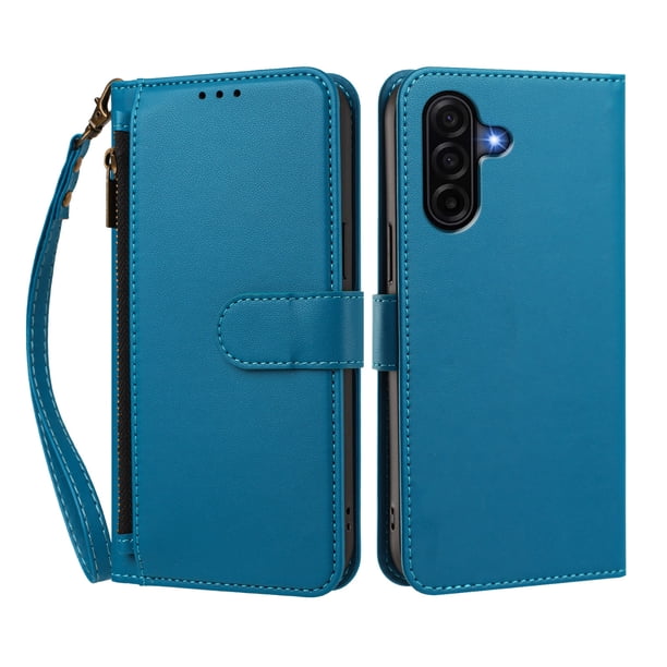 Funda Tipo Billetera para samsung galaxy A36/37 con Soporte y Bolsillo con Cierre Azul