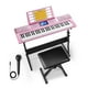 thumbnail image 1 of Teclado Donner DEK-610S de 61 teclas con soporte, taburete, rosa, 1 of 3