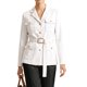 thumbnail image 1 of Blazer de Mujer de Pecho Simple INSPIRE CHIC con Solapa de Muesca, Mangas Largas, Chaqueta de Traje de Trabajo con Cinturón, Mediana, Blanca, 1 of 6