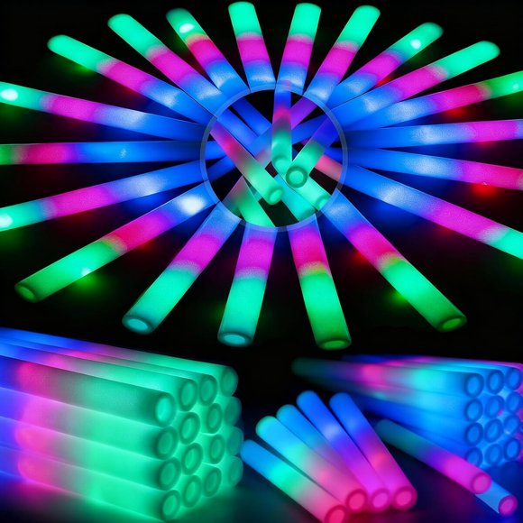 Bastones LED de espuma HONLYNE, 44 unidades, 3 modos