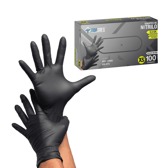GUANTE DE NITRILO NEGRO 5,5 GR (100 UDS)