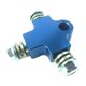 thumbnail image 1 of Juego De Conversión De Manguera De Aceite De Freno, Conector De Tres Vías Para Disco Doble Delantero, Color Azul, 1 of 5