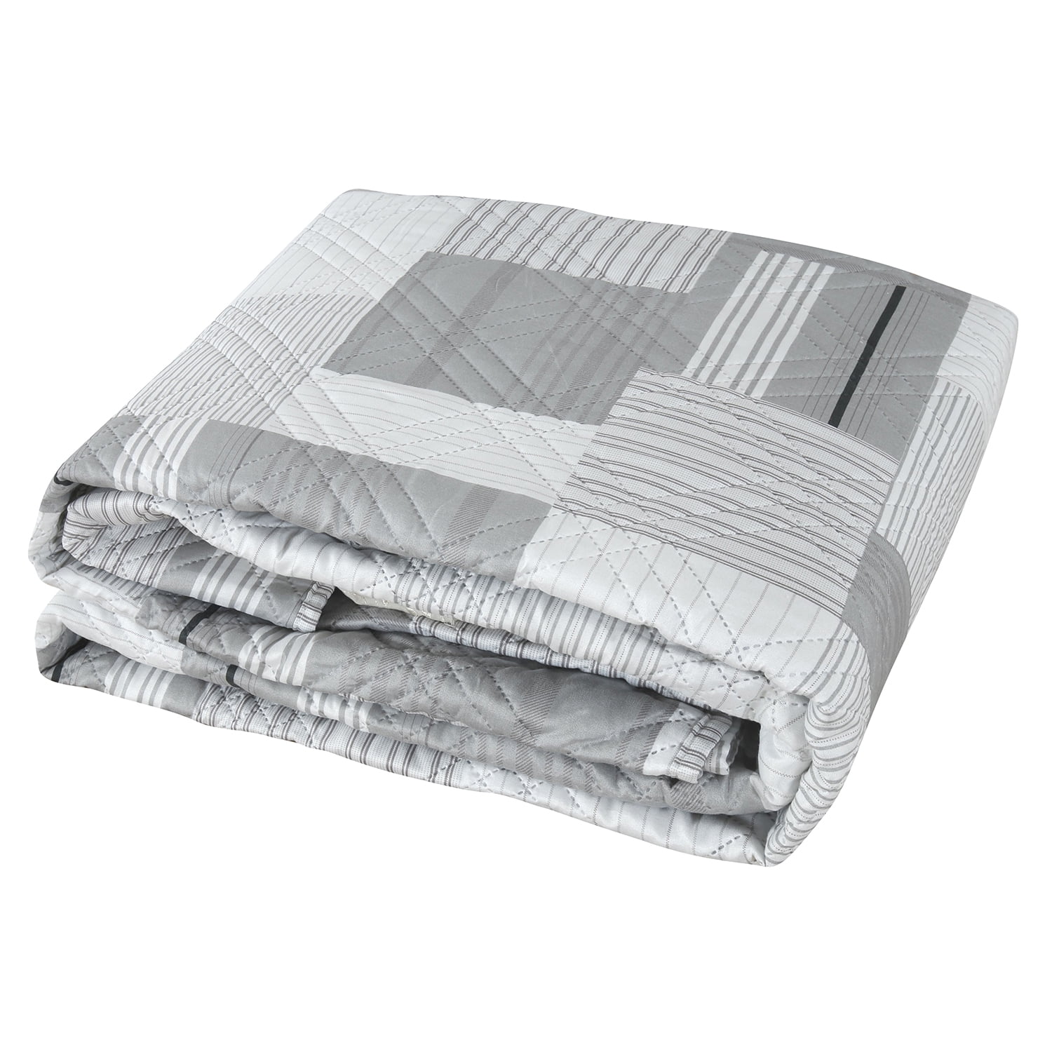 Quilt Andes Estampado Patchwork Gris