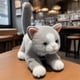 thumbnail image 3 of Simulate Cat Animal de Peluche - Juguete de Peluche Suave y Abrazable para Gatito - por Juguete de Oso Tigre - Gris 17.7 Pulgadas, 3 of 4