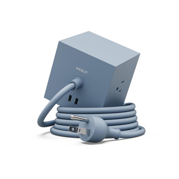 Regleta Avolt 180 cm 3 tomas y 2 puertos USB‑C azul