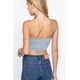 thumbnail image 3 of Saronite Suéter Básico de Punto con Tirantes Fruncidos en la Parte Delantera, Top Corto, Azul Jaspeado (para Mujer), 3 of 4