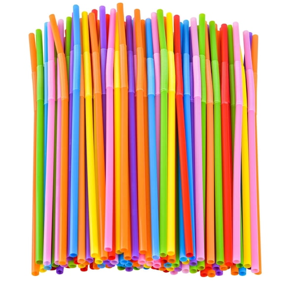Pajitas flexibles de plástico SONGNASS, 200 unidades, 32,5 cm, decoración de fiesta