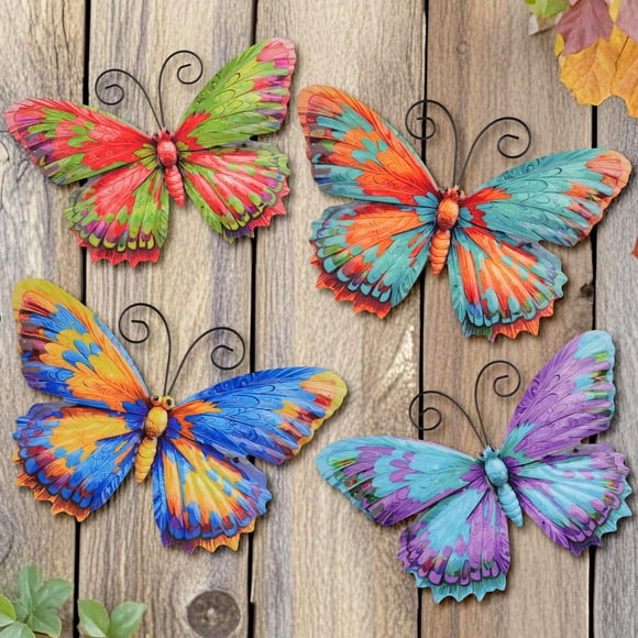 Arte de Pared Junware Mariposa de Metal 19 cm Pack de 4