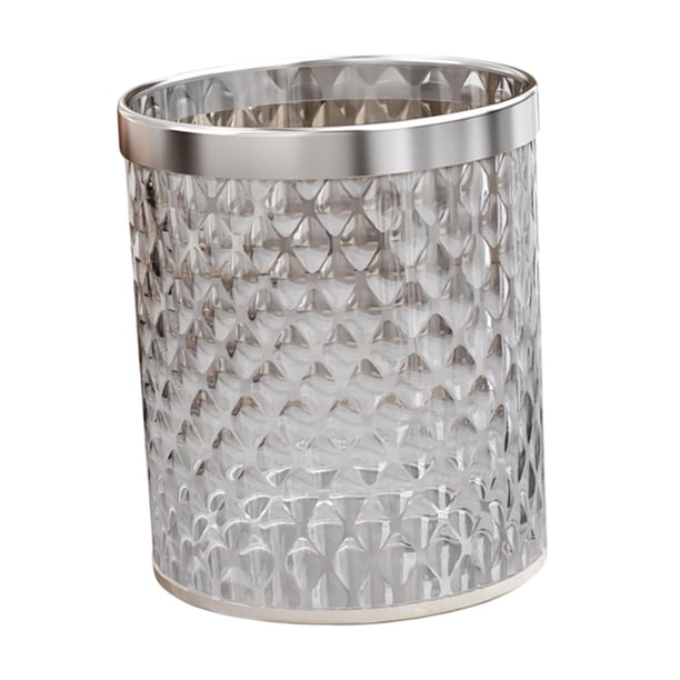 Elegante Papel De Basura De La Basura Del Lavado De Lavabo En La Papelera De Basura 16 L Para La Cocina De La Oficina De La Oficina Plateado