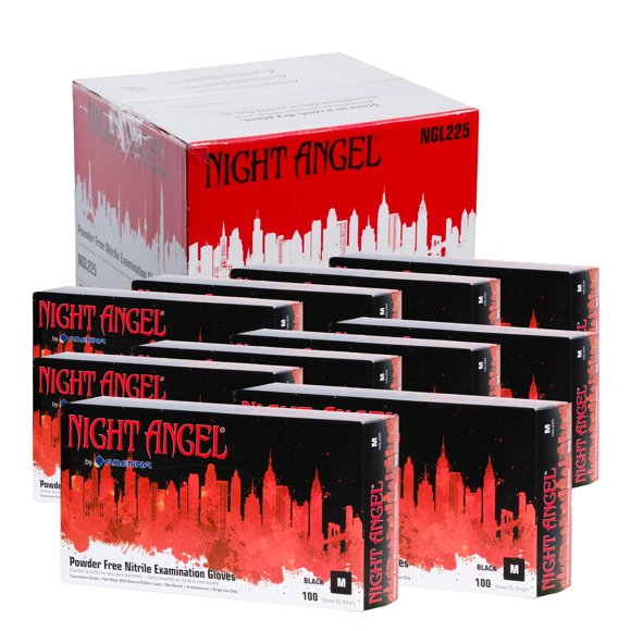 Guantes desechables de nitrilo Adenna Night Angel 4 Mil 1000 Medium