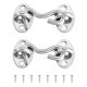 thumbnail image 1 of Uxcell 2 paquetes de 2 pulgadas de gancho y ojo pestillo de puerta de granero de acero inoxidable, plata, 1 of 7