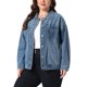 thumbnail image 4 of Chaqueta de mezclilla para mujer de talla grande Agnes Orinda para escuela o universidad, con solapa, manga larga, botones, lavado casual, chaquetas de jean con bolsillo 3X gris azul, 4 of 6