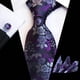 thumbnail image 1 of 1set Men's Plum Paisley Tie Three Piece Suit Including Tie Pocket Towel Cufflinks, 1 of 5