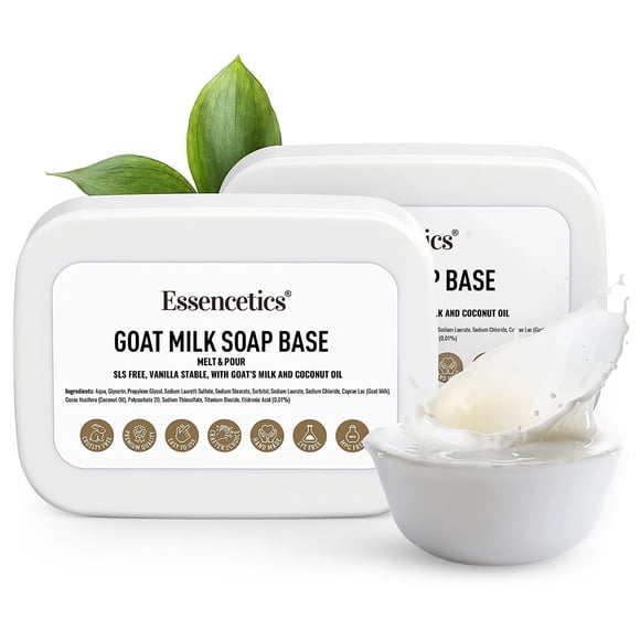 Base de jabón de leche de cabra orgánica Essencetics 907 g, libre de SLS