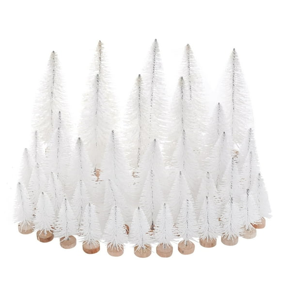 Mini árbol de Navidad Yookat para decoración navideña, 40 unidades, color blanco