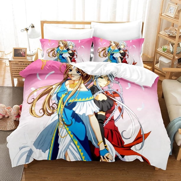 Anime Oh My Goddess Bedding Set Single Twin Full Size Bed Set Adult Kid Bedroom Duvetcover Sets Home Textile Bed Sheets