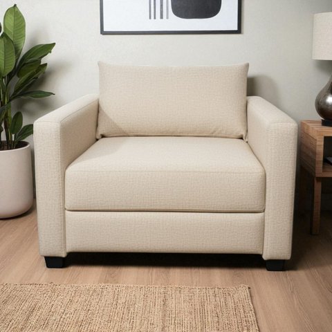 Diseños Valestrini - Sofa Cama Multifuncional Un Cuerpo Lino Crudo