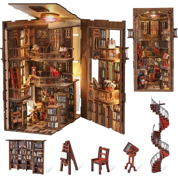 Book Nook Biblioteca Abadaa Kit Miniatura Diy