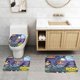 thumbnail image 2 of Rusty Rivets Juego de 3 alfombras de baño de coral fleece: tapete de baño + alfombra de inodoro en forma de U + funda de tapa de inodoro en forma de O, 2 of 6