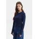 thumbnail image 2 of Polera Mujer Rib Abertura Puño Azul, 2 of 4