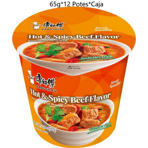 Fideo Instantaneo Kang Shi Fu Sabor A Carne Picante 65G*12 Potes