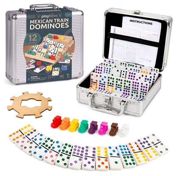 Juego de dominó Tren Mexicano Playbees doble 12 con estuche