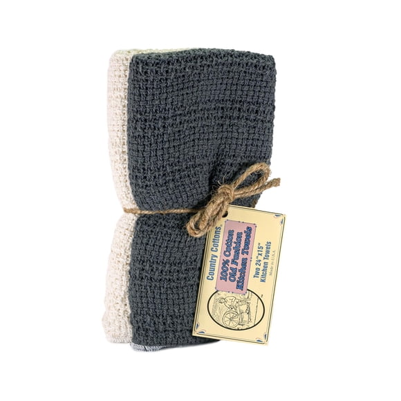 Paño de cocina Country Cottons 61 cm x 38 cm Gris/Natural (2 unidades)