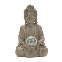 Magideal - Estatua De Buda, Escultura Decorativa, Con Adorno De Escritorio Ligero, Decoración De Meditación De Resina, Figura Coleccionable Para Sala De Yoga